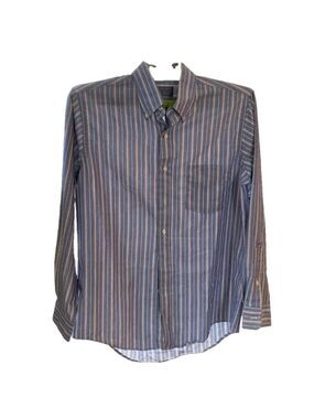 Lord & Taylor Shirt Button Down Collar Long Sleeve Blue Striped Men’s Size 16 34